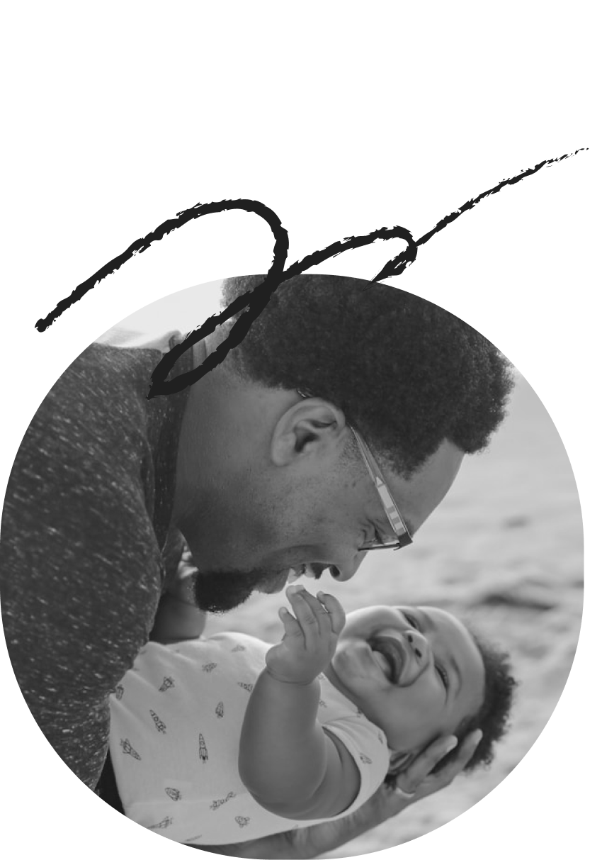 Father protecting his child